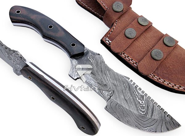 Retro Tracker knife with Micarta handle Bushcraft Knife