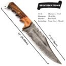 12 Inches Bowie Knife with wooden Handle and knife sheath
