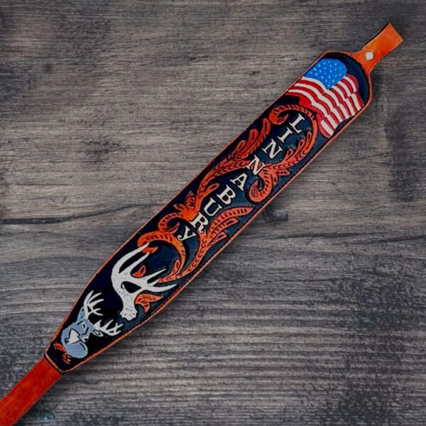 Personalized Rifle Sling with Deer Embossed on it
