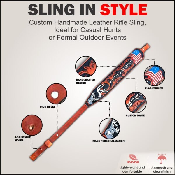 Embossed Leather Sling with adjustable strap
