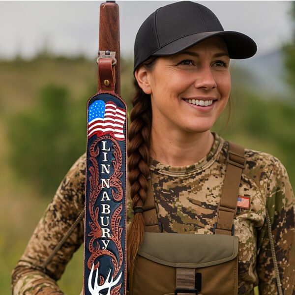 A hunter wearing Leather Padded Sling
